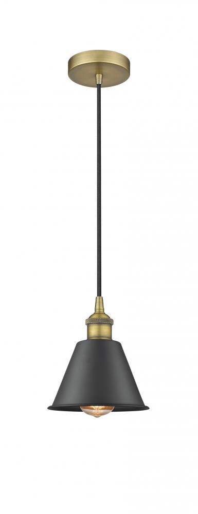 Smithfield - 1 Light - 7 inch - Brushed Brass - Cord hung - Mini Pendant