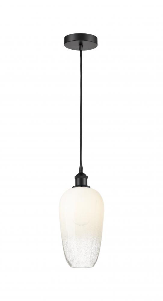 Brookhaven Flute - 1 Light - 7 inch - Matte Black - Cord hung - Mini Pendant