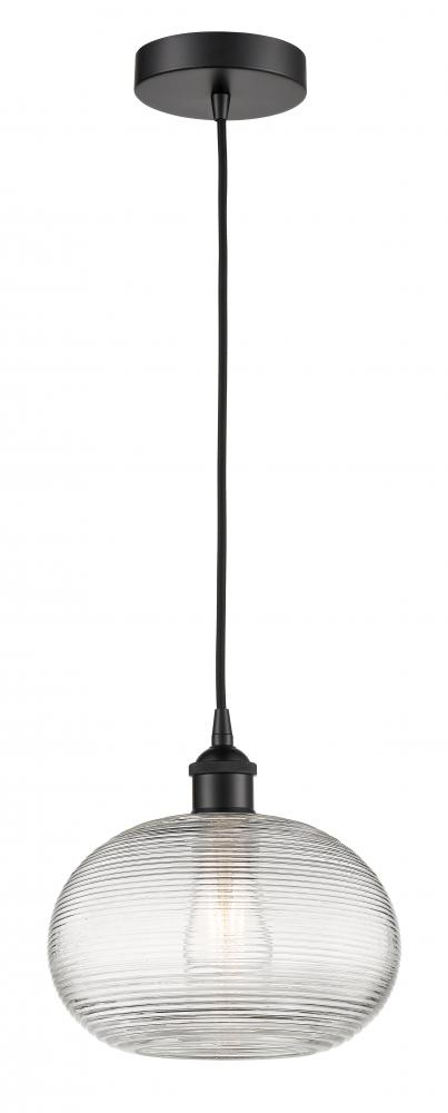 Ithaca - 1 Light - 10 inch - Matte Black - Cord hung - Mini Pendant