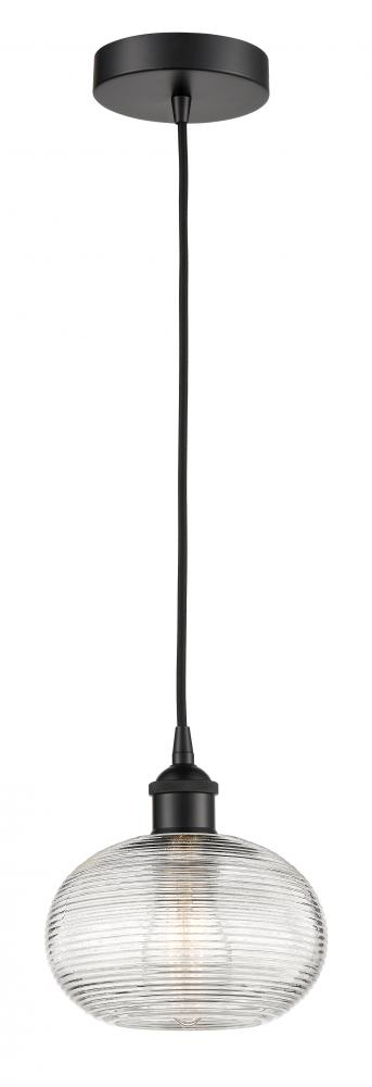 Ithaca - 1 Light - 8 inch - Matte Black - Cord hung - Mini Pendant