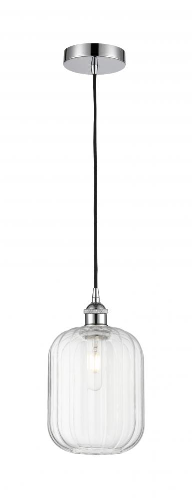 Preston Cylinder - 1 Light - 7 inch - Polished Chrome - Cord hung - Mini Pendant