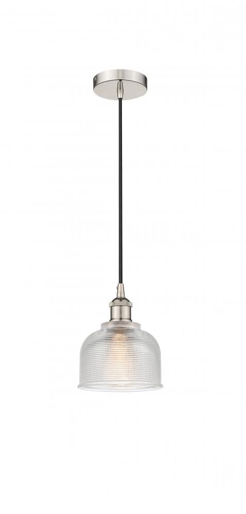 Dayton - 1 Light - 6 inch - Polished Nickel - Cord hung - Mini Pendant