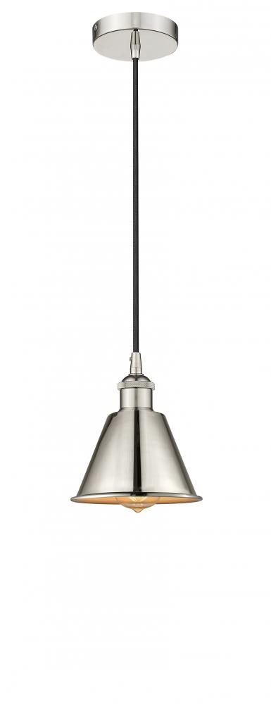 Smithfield - 1 Light - 7 inch - Polished Nickel - Cord hung - Mini Pendant