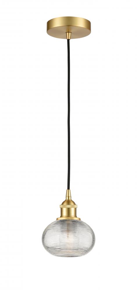 Ithaca - 1 Light - 6 inch - Satin Gold - Cord hung - Mini Pendant