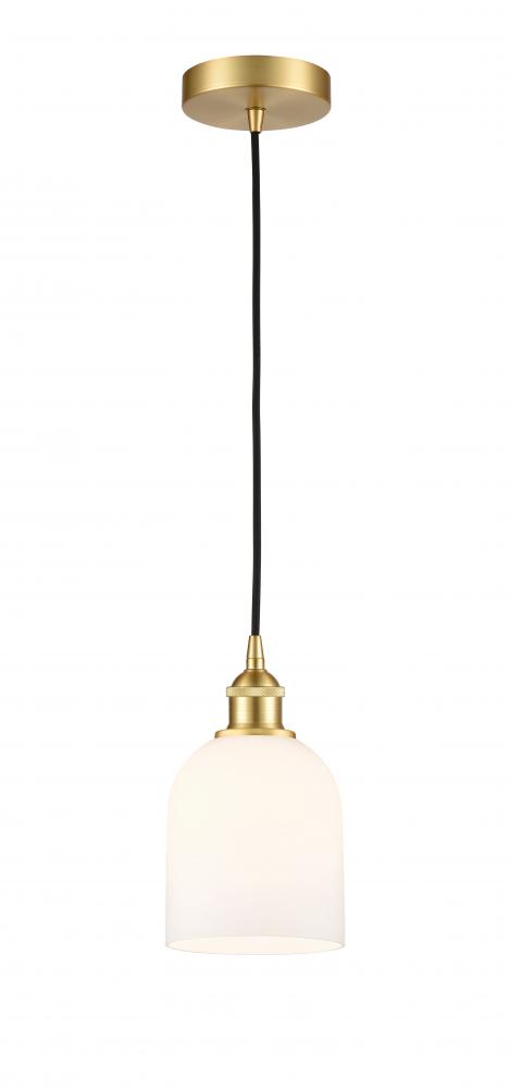 Bella - 1 Light - 6 inch - Satin Gold - Cord hung - Mini Pendant