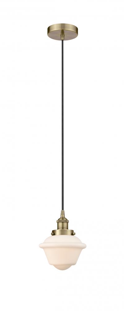 Oxford - 1 Light - 7 inch - Antique Brass - Cord hung - Mini Pendant