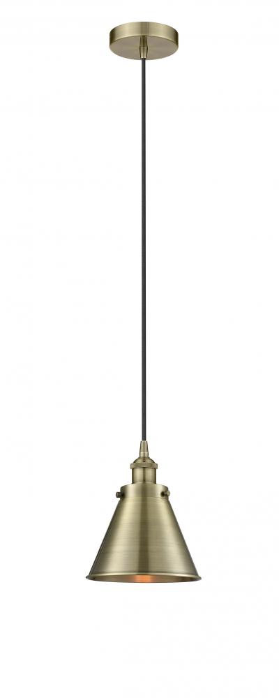 Appalachian - 1 Light - 8 inch - Antique Brass - Mini Pendant