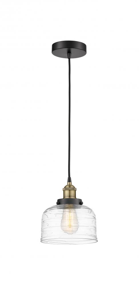 Bell - 1 Light - 8 inch - Black Antique Brass - Cord hung - Mini Pendant