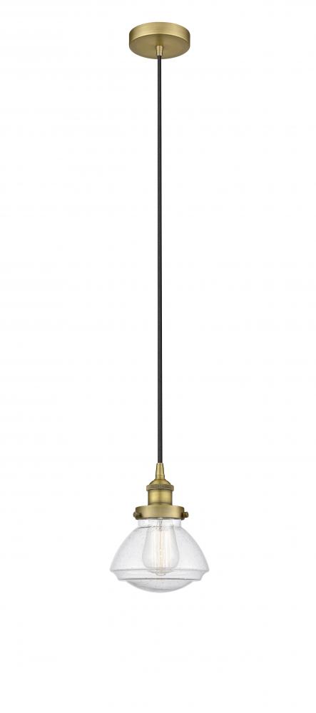 Olean - 1 Light - 7 inch - Brushed Brass - Cord hung - Mini Pendant