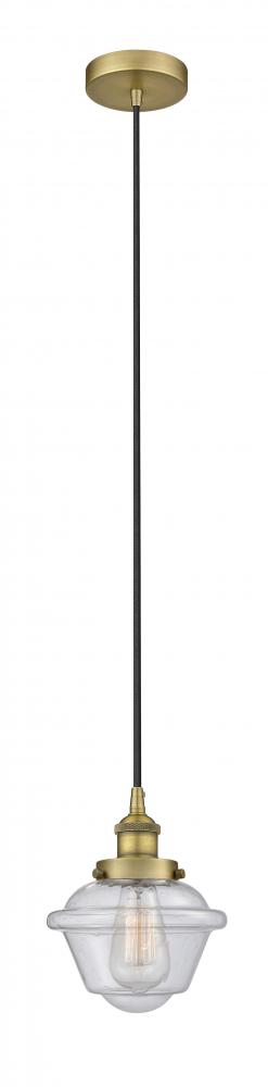 Oxford - 1 Light - 7 inch - Brushed Brass - Cord hung - Mini Pendant