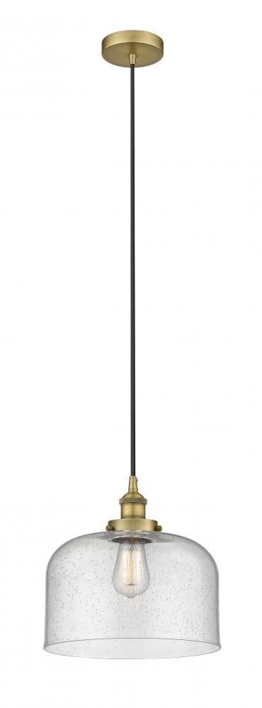 Bell - 1 Light - 12 inch - Brushed Brass - Cord hung - Mini Pendant