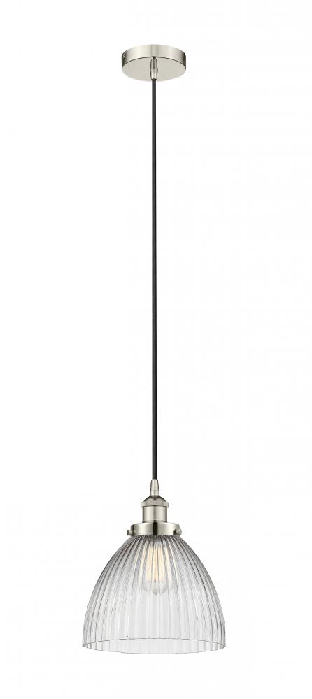 Seneca Falls - 1 Light - 10 inch - Polished Nickel - Cord hung - Mini Pendant