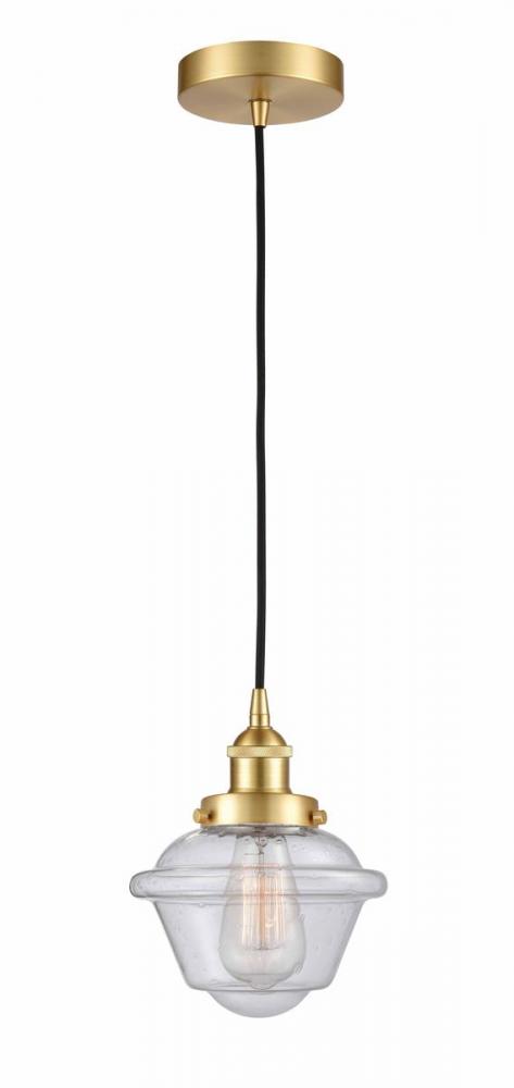 Oxford - 1 Light - 7 inch - Satin Gold - Cord hung - Mini Pendant