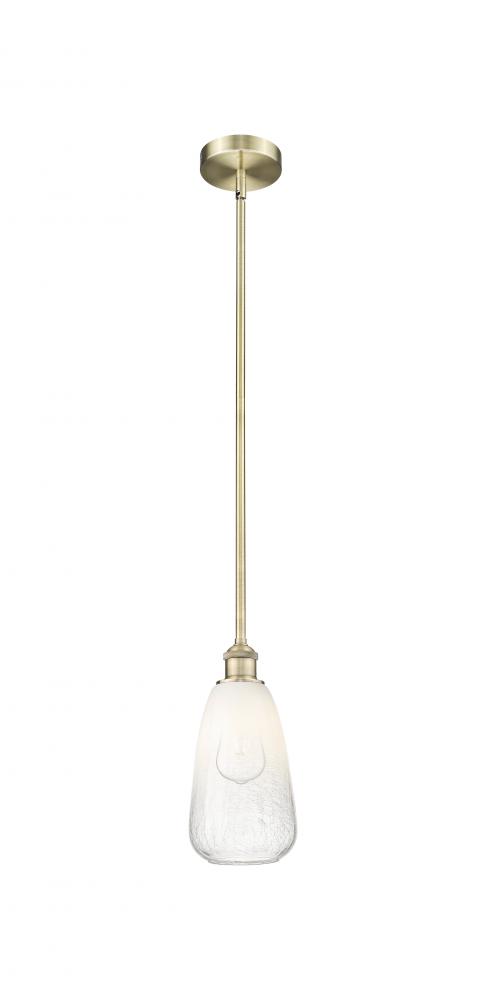 Brookhaven Almond - 1 Light - 6 inch - Antique Brass - Stem hung - Mini Pendant