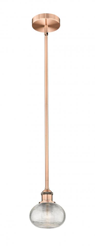 Ithaca - 1 Light - 6 inch - Antique Copper - Cord hung - Mini Pendant