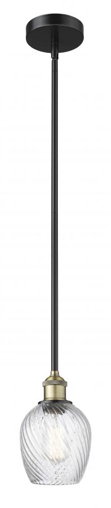 Salina - 1 Light - 6 inch - Black Antique Brass - Cord hung - Mini Pendant