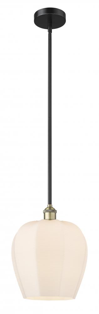 Norfolk - 1 Light - 12 inch - Black Antique Brass - Cord hung - Mini Pendant