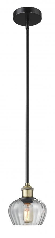 Fenton - 1 Light - 7 inch - Black Antique Brass - Cord hung - Mini Pendant