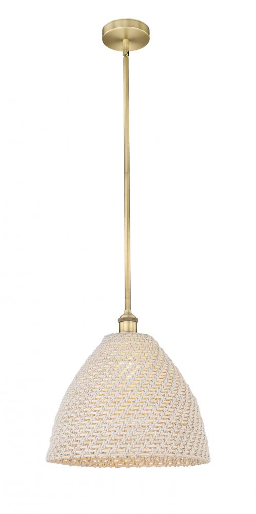 Bristol Natural - 1 Light - 6 inch - Brushed Brass - Mini Pendant