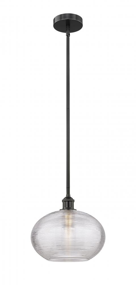Ithaca - 1 Light - 12 inch - Matte Black - Cord hung - Mini Pendant
