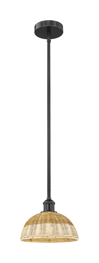 Bristol Natural II - 1 Light - 9 inch - Matte Black - Stem hung - Mini Pendant