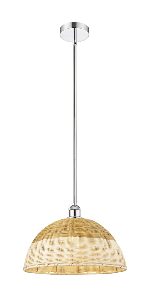 Bristol Natural II - 1 Light - 16 inch - Polished Chrome - Stem hung - Mini Pendant