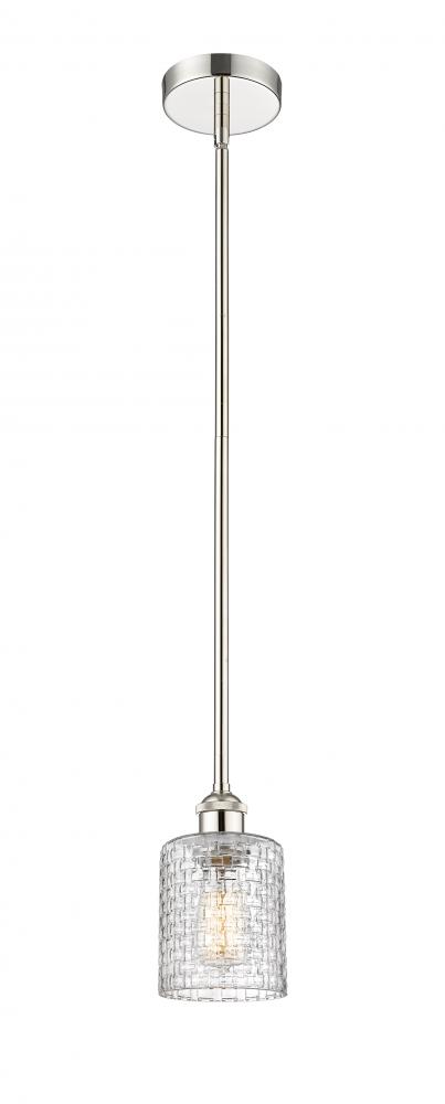Cobbleskill - 1 Light - 5 inch - Polished Nickel - Cord hung - Mini Pendant