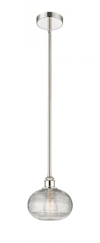 Ithaca - 1 Light - 8 inch - Polished Nickel - Cord hung - Mini Pendant