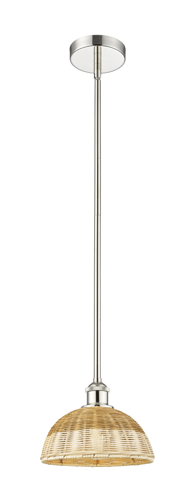 Bristol Natural II - 1 Light - 9 inch - Polished Nickel - Stem hung - Mini Pendant