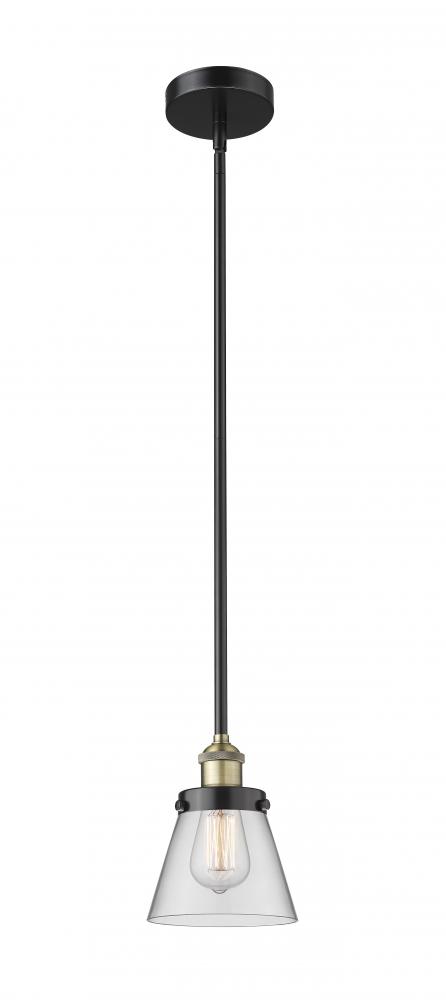 Cone - 1 Light - 6 inch - Black Antique Brass - Cord hung - Mini Pendant