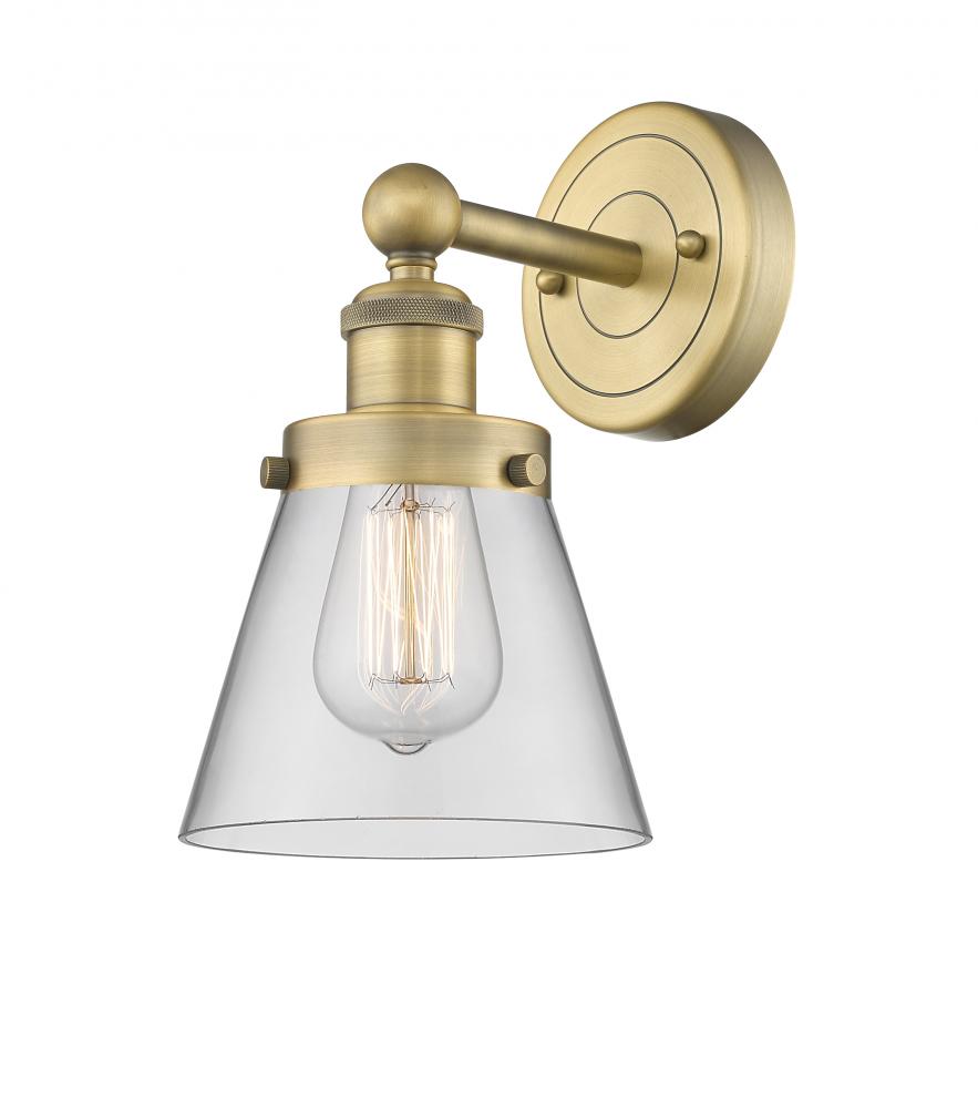 Cone - 1 Light - 6 inch - Brushed Brass - Sconce