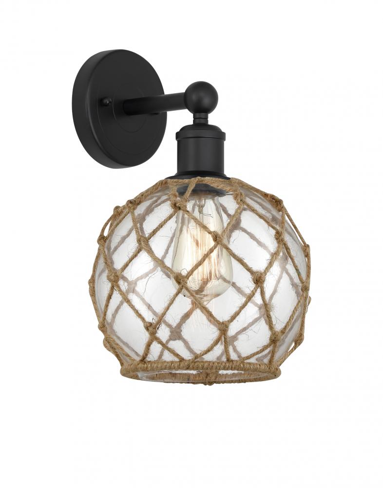 Farmhouse Rope - 1 Light - 8 inch - Matte Black - Sconce