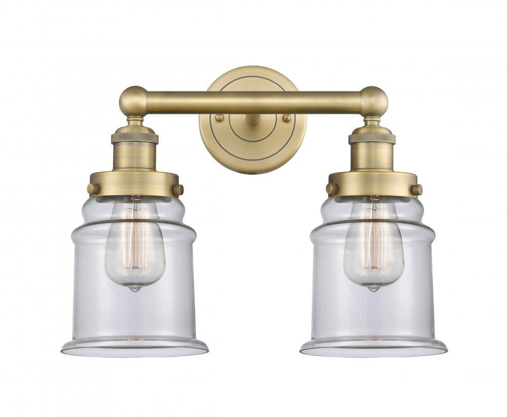 Canton - 2 Light - 15 inch - Brushed Brass - Bath Vanity Light