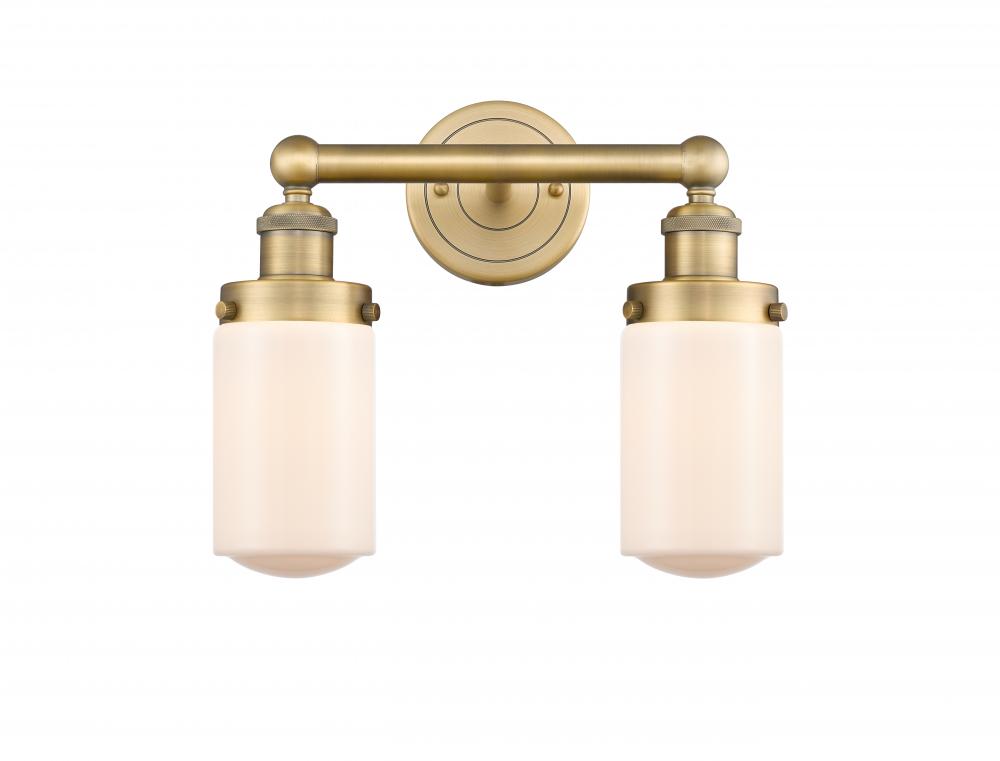 Dover - 2 Light - 14 inch - Brushed Brass - Bath Vanity Light