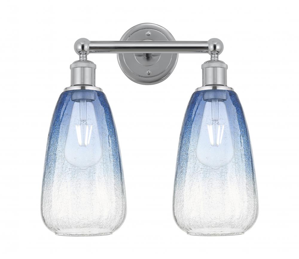 Brookhaven Almond - 2 Light - 15 inch - Polished Chrome - Bath Vanity Light