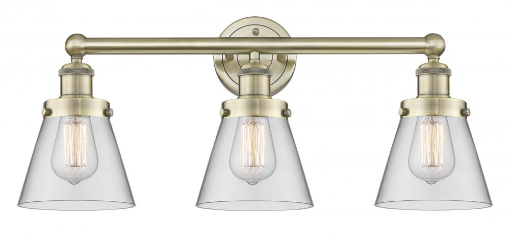Cone - 3 Light - 24 inch - Antique Brass - Bath Vanity Light