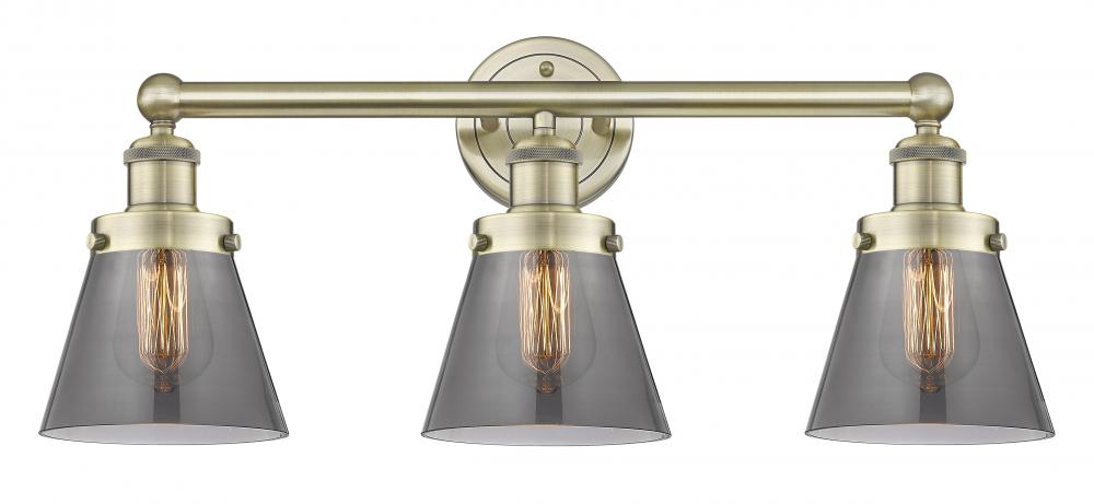 Cone - 3 Light - 24 inch - Antique Brass - Bath Vanity Light