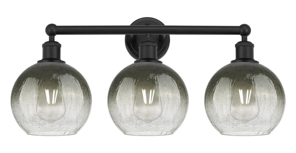 Brookhaven Globe - 3 Light - 26 inch - Matte Black - Bath Vanity Light