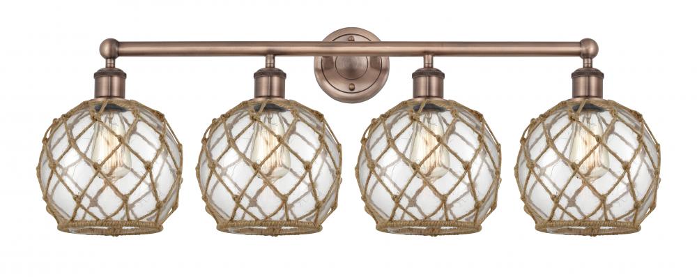 Farmhouse Rope - 4 Light - 35 inch - Antique Copper - Bath Vanity Light