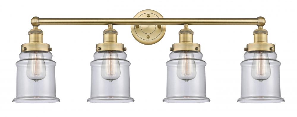 Canton - 4 Light - 33 inch - Brushed Brass - Bath Vanity Light