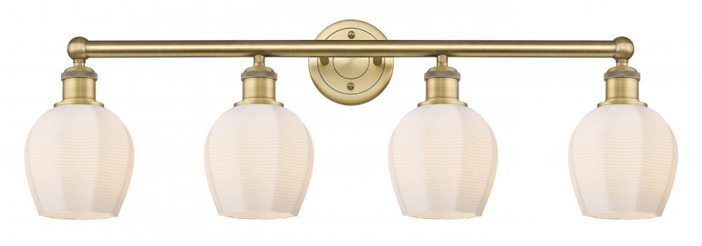 Norfolk - 4 Light - 33 inch - Brushed Brass - Bath Vanity Light