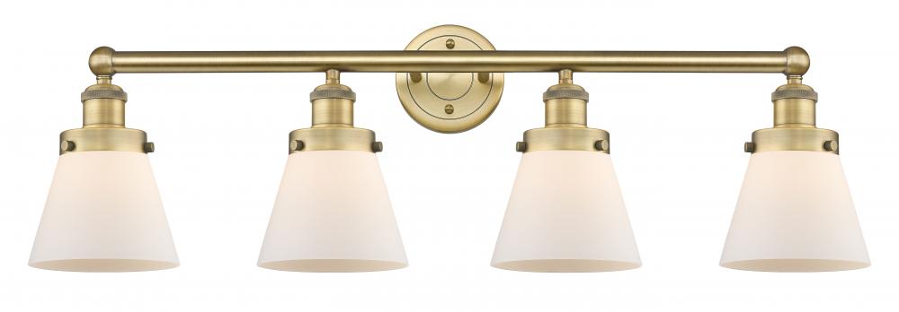 Cone - 4 Light - 33 inch - Brushed Brass - Bath Vanity Light