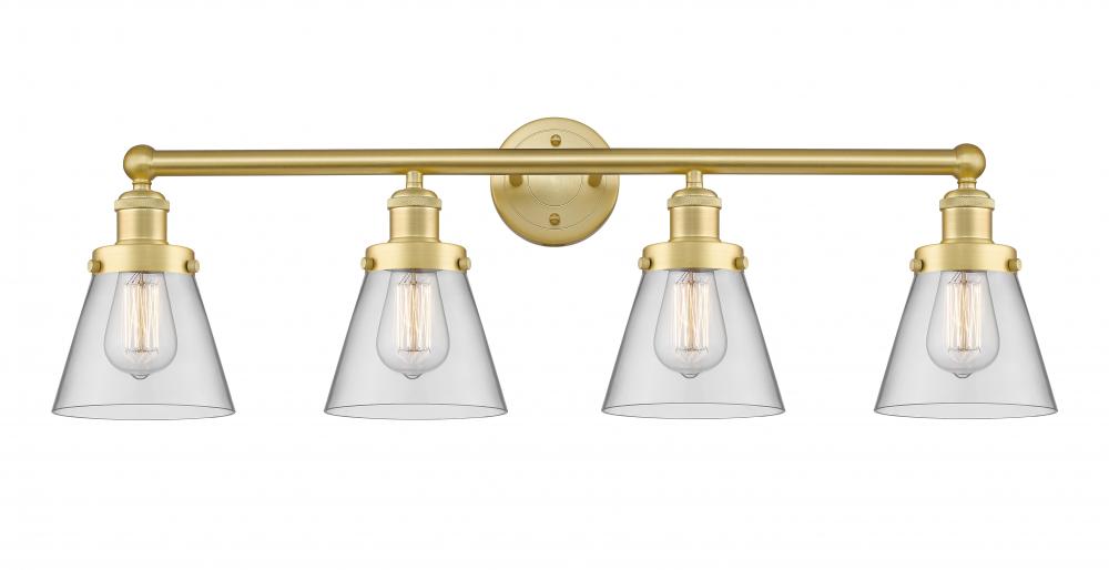 Cone - 4 Light - 33 inch - Satin Gold - Bath Vanity Light