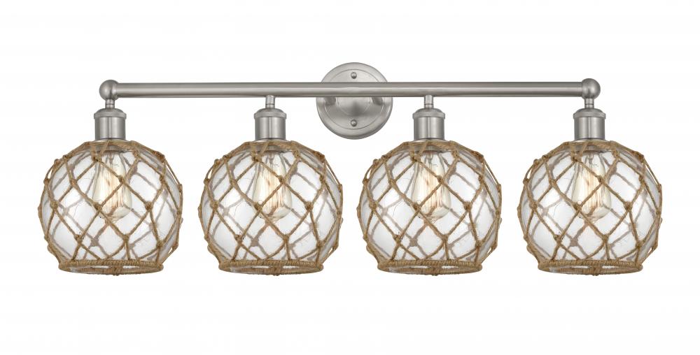 Farmhouse Rope - 4 Light - 35 inch - Brushed Satin Nickel - Bath Vanity Light