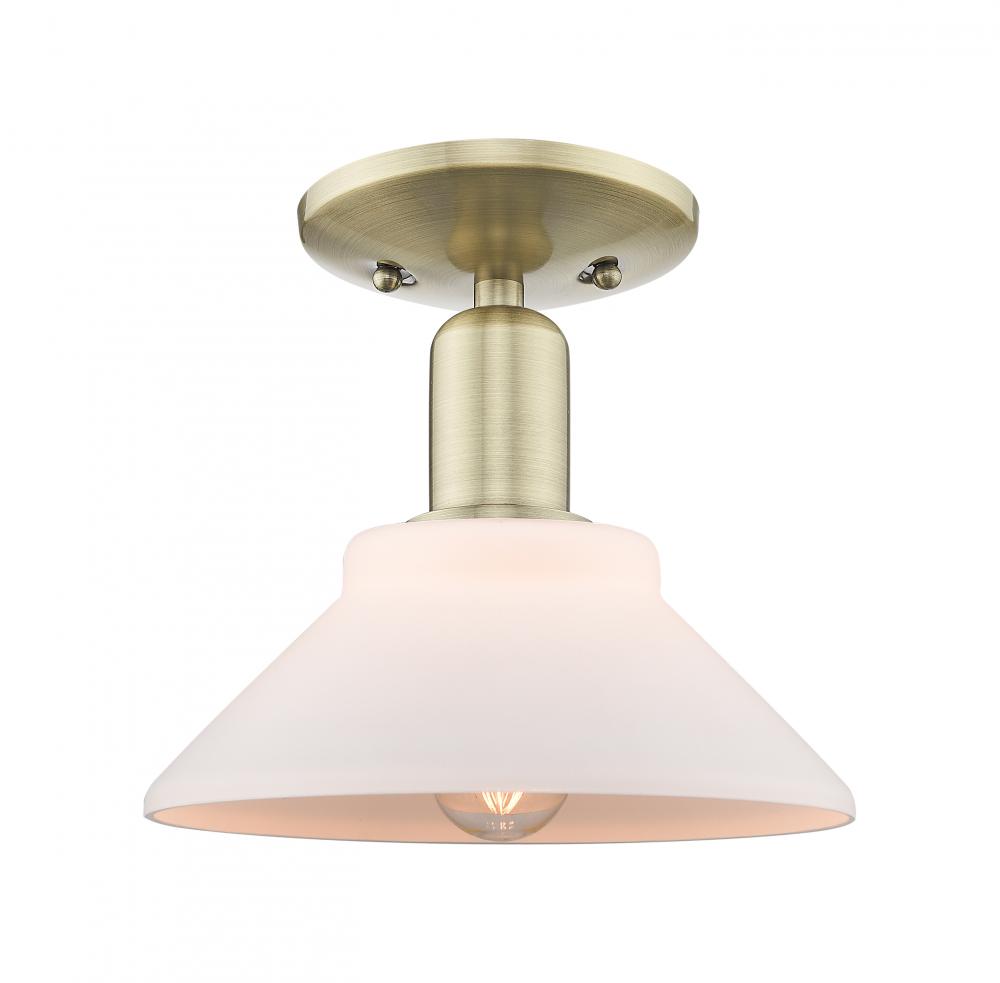 Orwell - 1 Light - 8 inch - Antique Brass - Semi-Flush Mount