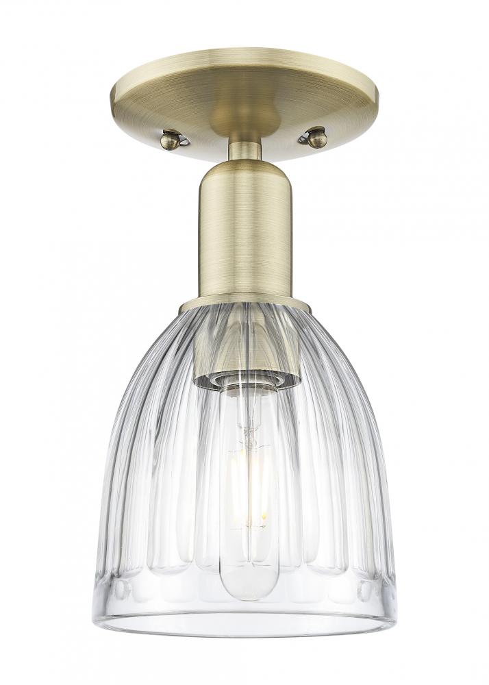 Brookfield - 1 Light - 6 inch - Antique Brass - Semi-Flush Mount