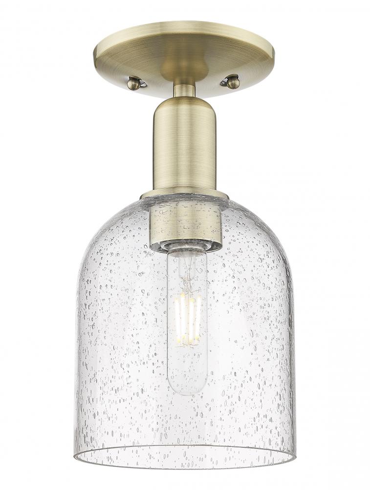 Bella - 1 Light - 6 inch - Antique Brass - Semi-Flush Mount