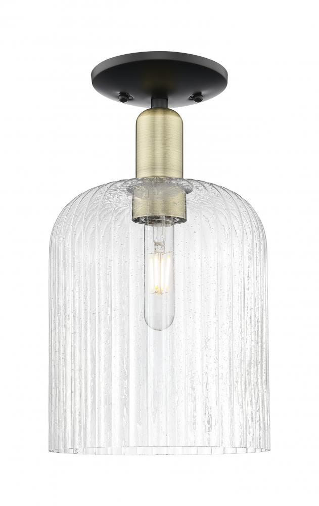 Bridal Veil - 1 Light - 8 inch - Black Antique Brass - Semi-Flush Mount