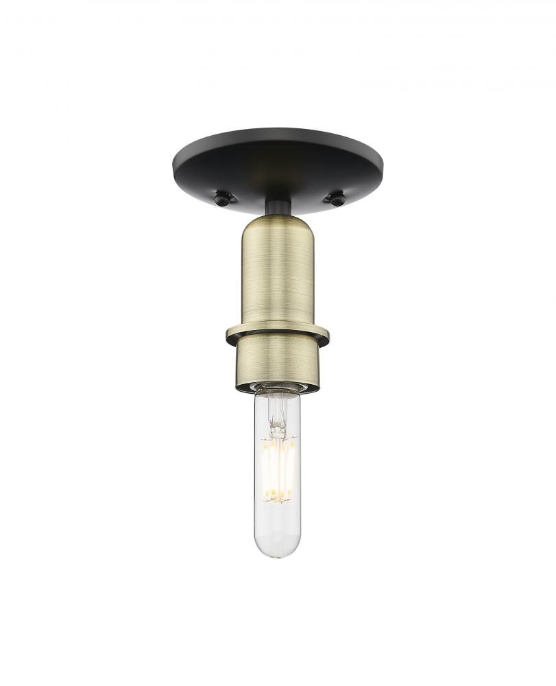 Arcadia - 1 Light - 5 inch - Black Antique Brass - Semi-Flush Mount
