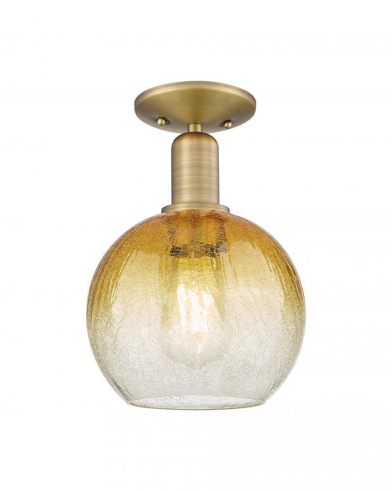 Brookhaven Globe - 1 Light - 6 inch - Antique Brass - Semi-Flush Mount